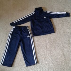 ADIDAS Sweatsuits Navy Blue White Stripes 2T/3T